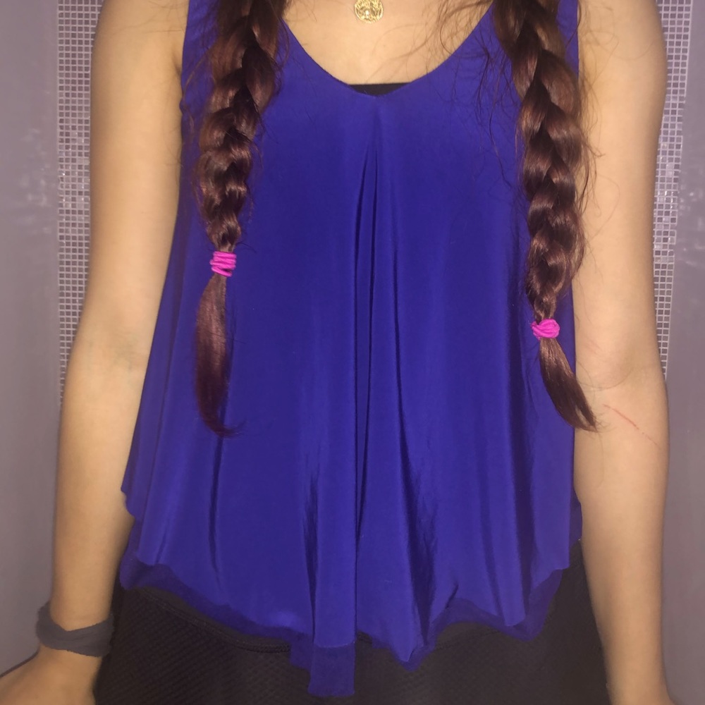 Regal Purple double layer mesh Tank Top